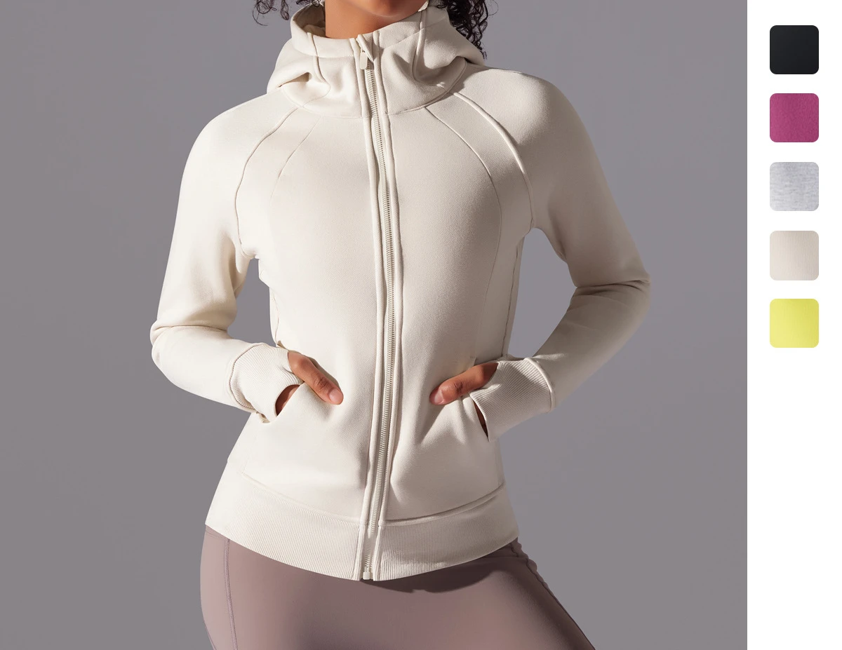 coat Yoga Clothes Women Define Jacket Wear Long Sleeve Full Zipper Sports Gym Workout Clothing Slim Fit Dupes Athletic