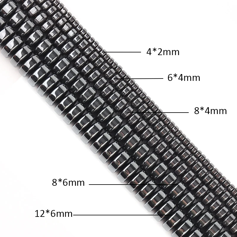 1 Strand Natural Black Hematite Stone Beads Non Magnetic Black Gallstone Flat Beads for Jewelry Making DIY Bracelet Handmade