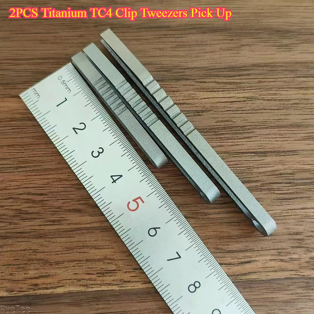 2PCS Titanium TC4 Clip Tweezers Pick Up - Clamping EDC Multipurpose Gadget for Camp Outdoor Tool