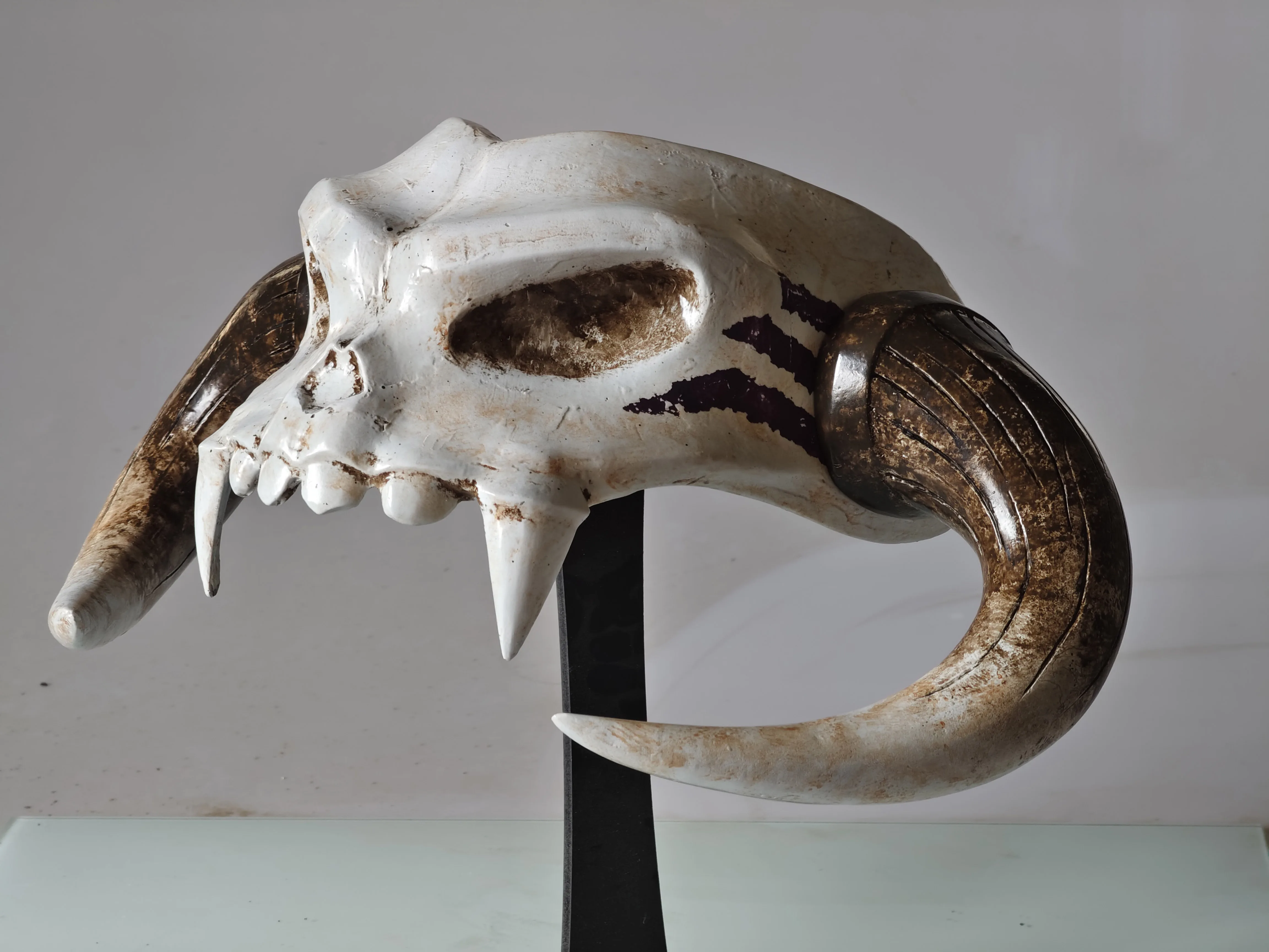 TOTK Evil Spirit Link Mask - Barbarian Horned Helmet Cosplay Prop for Transformation & Halloween