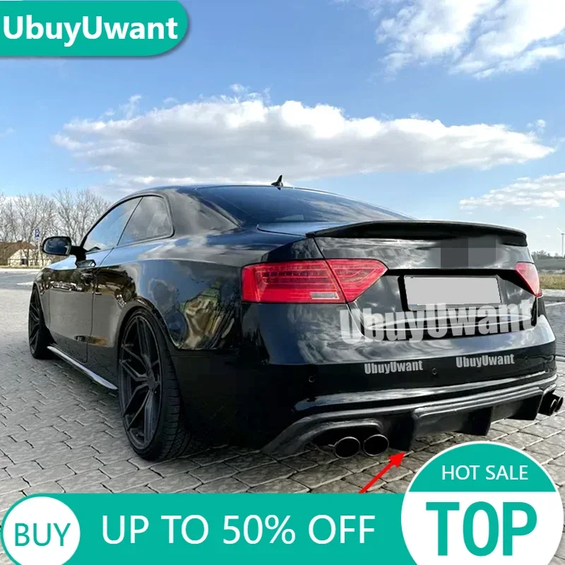 Heckstoßstangen-Diffusor-Lippenspoiler für Audi A5 Sline S5 Coupe 2012–2016, umwandelbar, echte Kohlefaser, nicht für A5-Standard