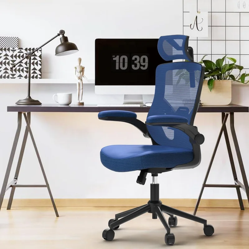 Home Office Chair, Ergonomic Comfy Desk Chair, High Back Computer Chair- Adjustable Headrest with Flip-Up Arms, Lumbar Support,