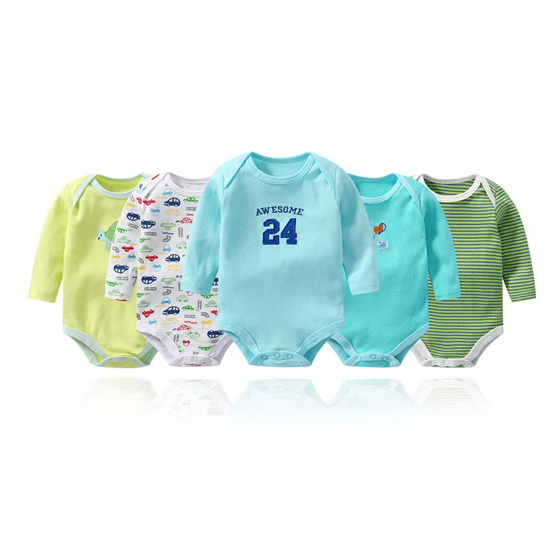 

Baby Unisex Long Sleeve Bodysuit - 100% Cotton Newborn Jumpsuit for 0-12 Months Infants