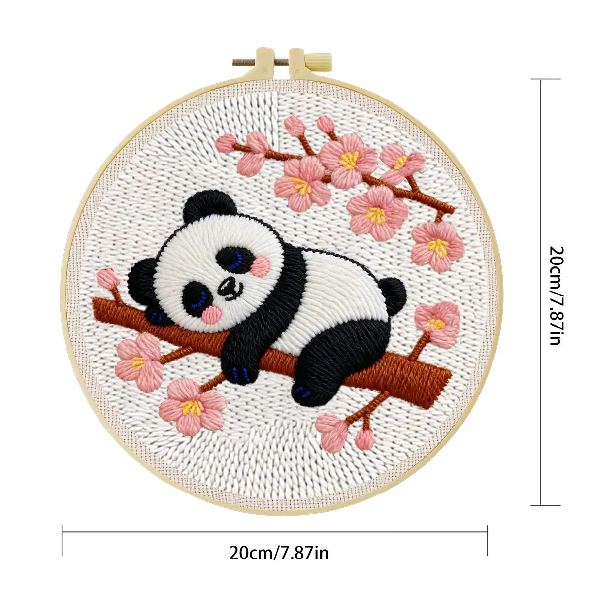 20X20CM/7,87 Zoll Panda Punch Needle Stickerei-Set, Stickerei-Kit, Gestrickte Stickerei, DIY Handgemachtes Geschenk, Bastelbild – Detail 4
