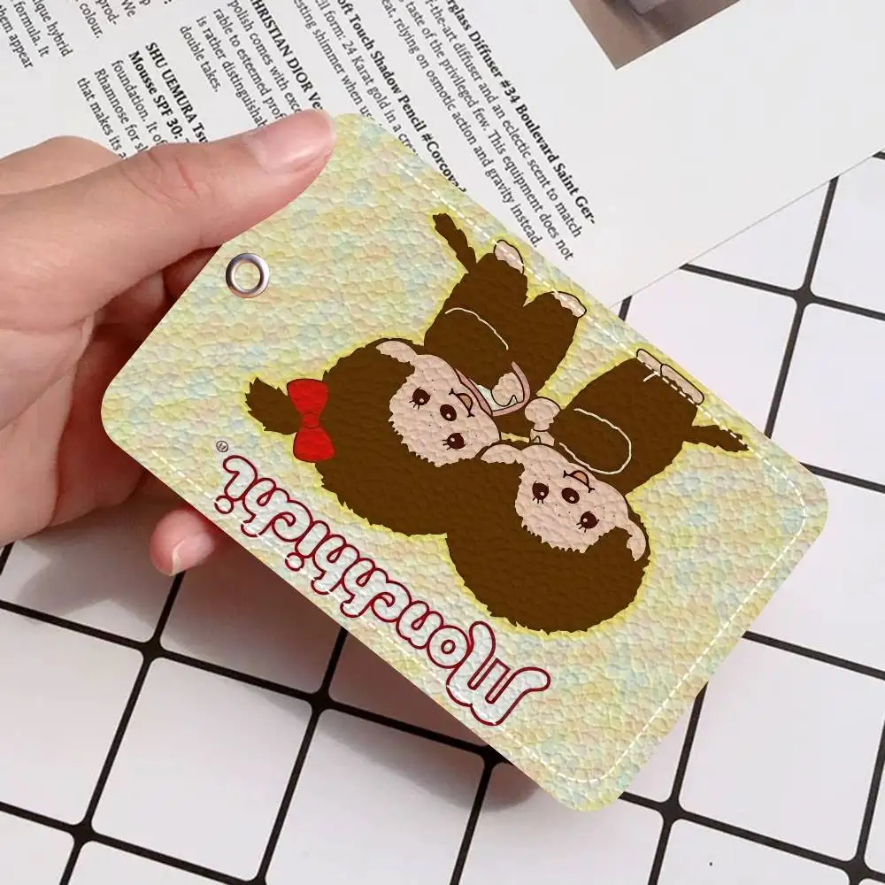 Cartoon M-Monchhichi Keychain Card Holders Keyring Bank Bus ID Credit Cards Key Ring Chains