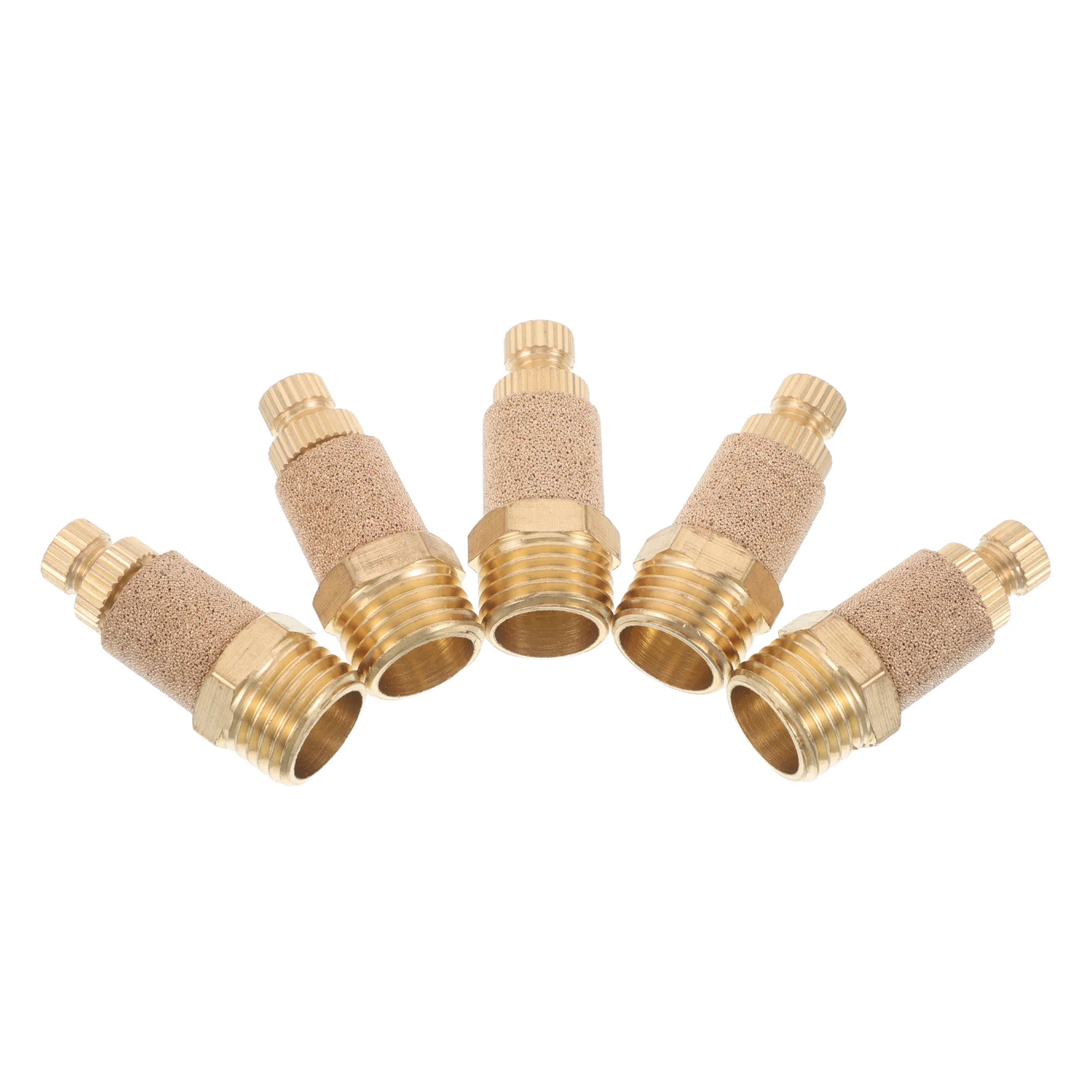 5Pcs Pneumatic Muffler Brass Exhaust Hexagonal Filter Air Compressor Accessories Pipe Hose End Fitting Noise Reduction