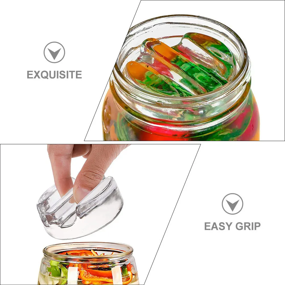 

3Pcs Wide Mouth Jar Fermenting Glass Weights Heavy Ladle Lids Mason Pickling Jar Weight Stone for Sauerkraut Kimchi