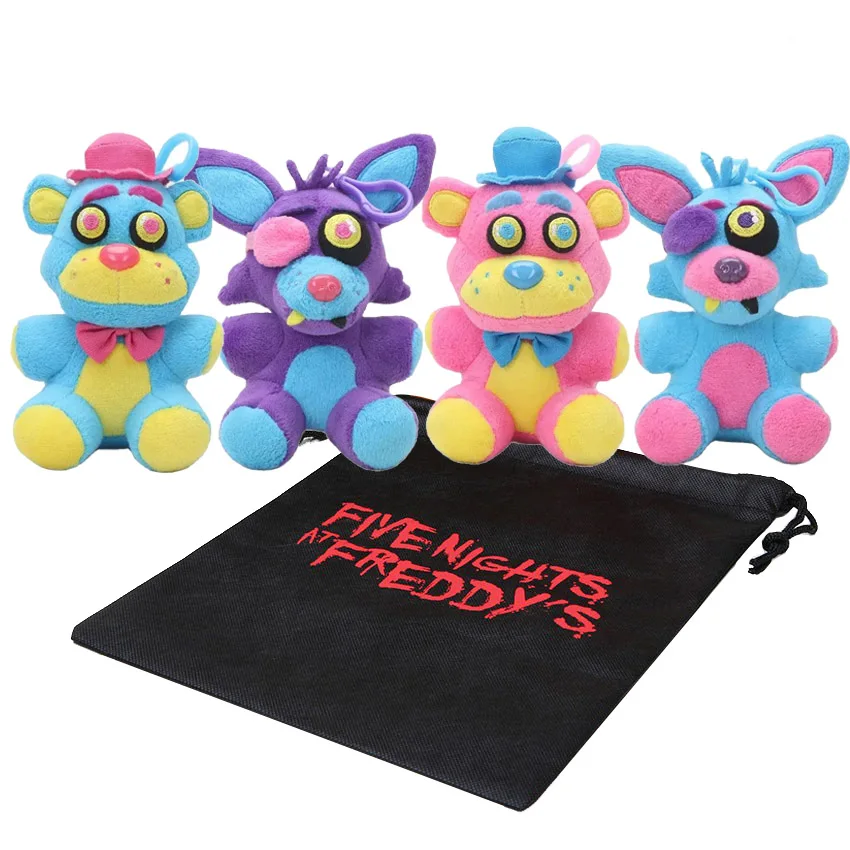 5 Stück Freddy Foxy Bonnie Chica Plüschtiere Schlüsselanhänger Anime Plüschanhänger Gefüllte Plüschpuppen Spielzeug