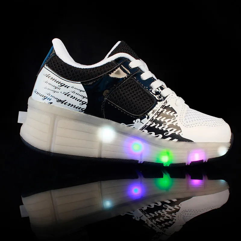 One Wheels Luminous Sneakers Led Light Roller Skate Shoes for Children Kids Led Shoes Boys Girls Shoes Light Up With wheels Shoe