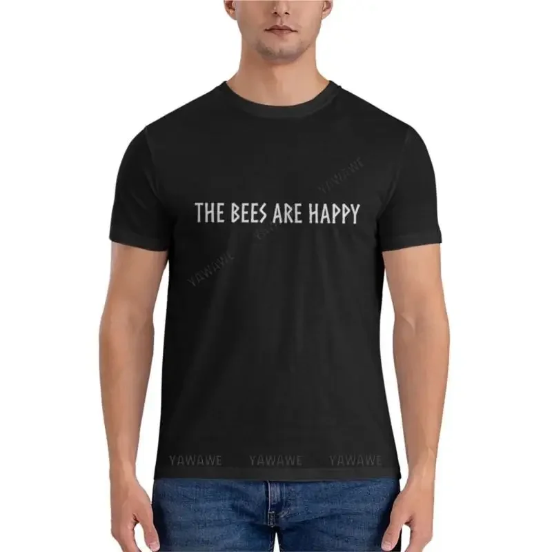 cotton men tshirt The Bees are Happy(White Font) Essential T-Shirt tops men t shirts tee-shirt for boys