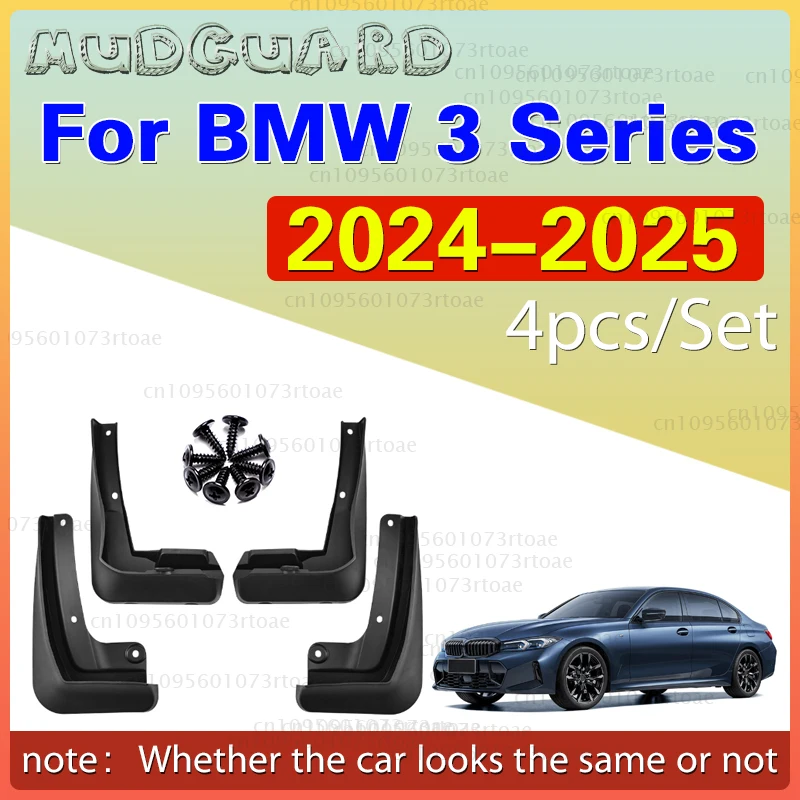 

Для BMW 3 серии 2024 ~ 2025 черные брызговики из АБС-пластика, 4 шт., брызговики, защита от грязи и брызг, простая установка, автомобильные аксессуары