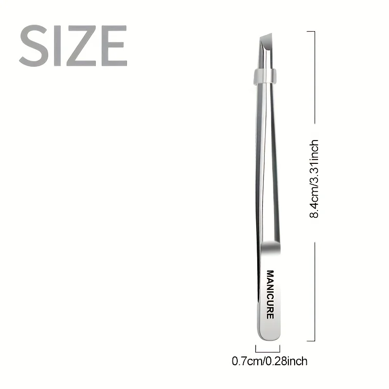 ملاقط مائلة من الفولاذ المقاوم للصدأ دقيقة لتصفيف الحواجب وتطبيق الرموش وتشذيب مناسبة للحية والشارب