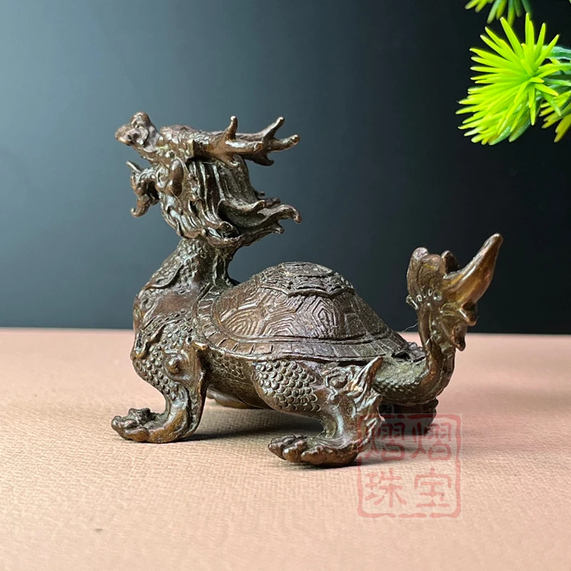 Wholesale bronze-colored dragon turtle ornaments, Bagua dragon turtle, dragon head turtle, decoration for living room, entrance,