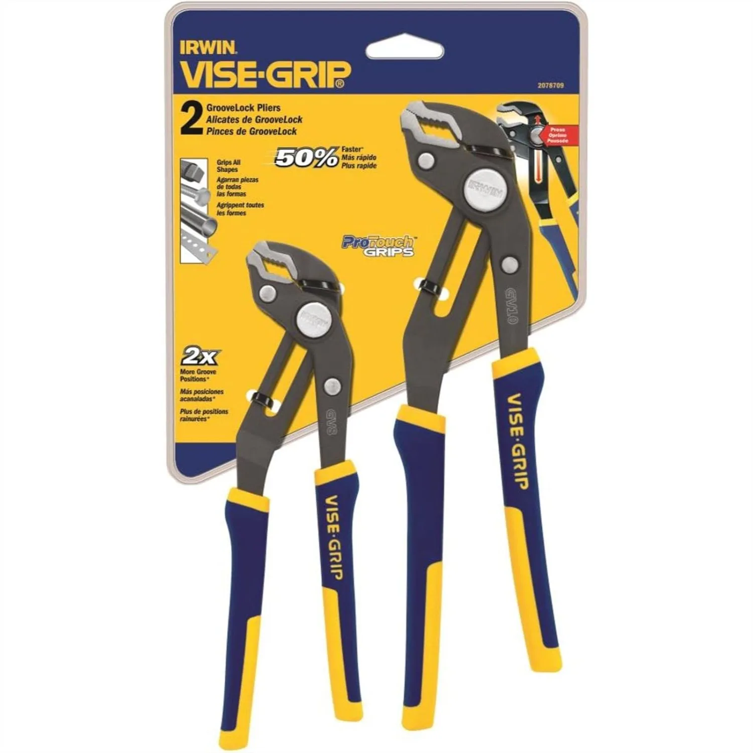 

GrooveLock Pliers Set, 2 Piece, V-Jaw with Quick Adjust Button