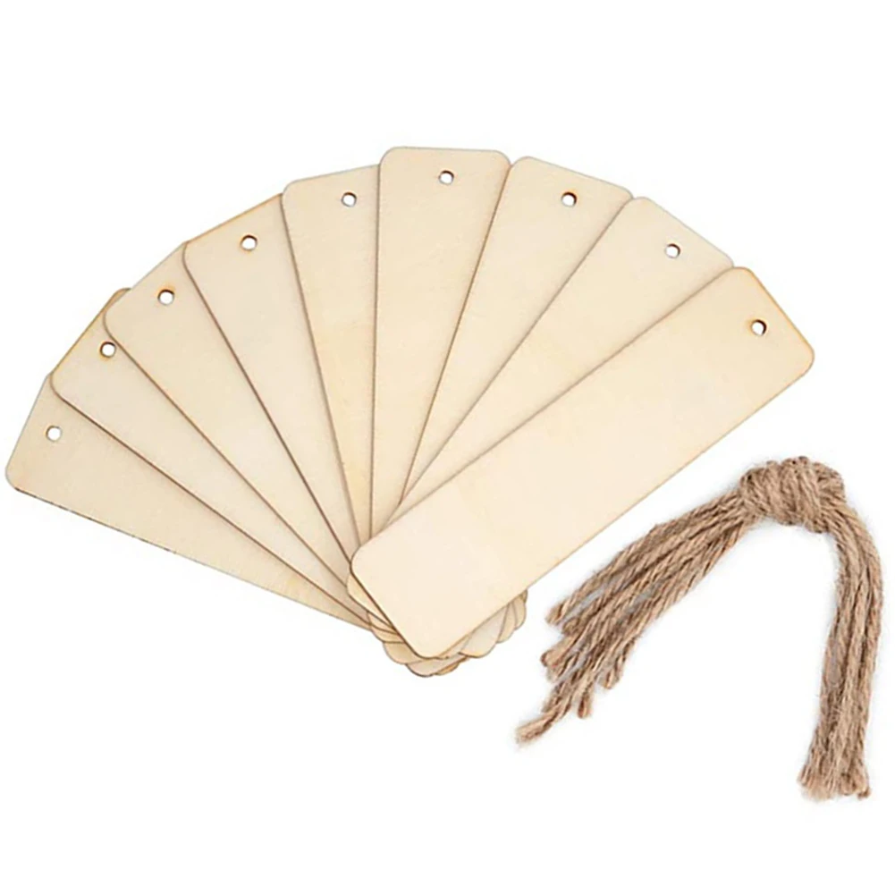 36 buah dengan label tali dekorasi buatan tangan ulang tahun DIY pesta proyek kosong belum selesai ornamen tipis gantung pembatas buku kayu pernikahan