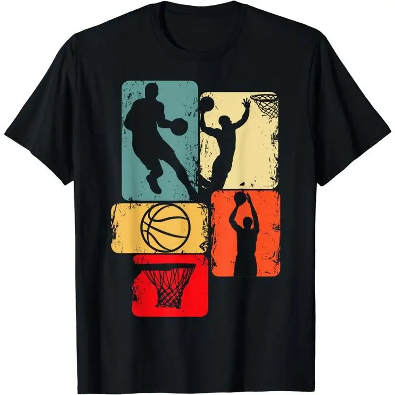 

Retro Basketball T-Shirt, Vintage Hoops Graphic Tee, Old School Sport Lover Top, Cool Birthday Gift for Basketball Player Fans
