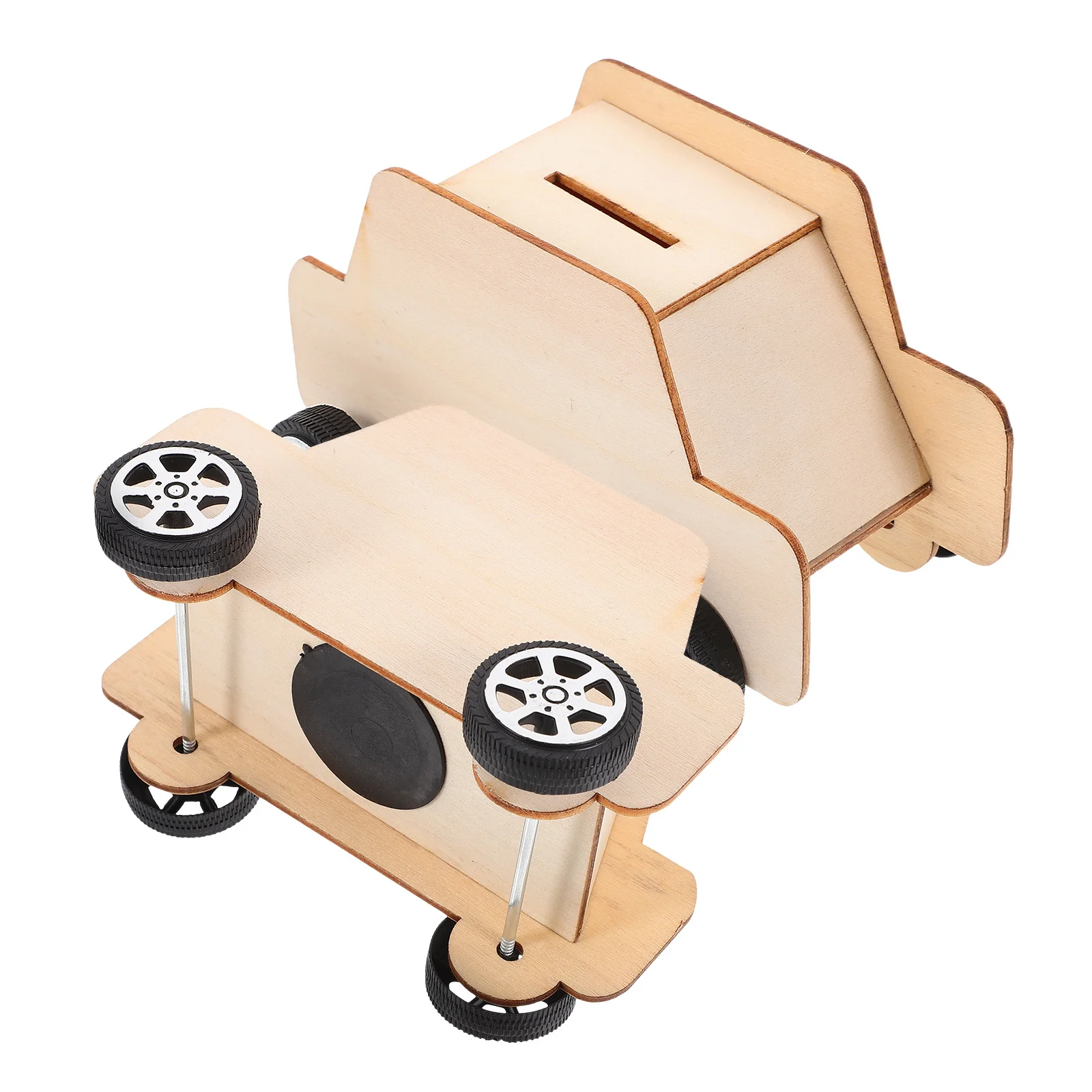 2Pcs Wooden Bank DIY Saving Pot for Kids Creative Drawing Craft Educational Money Box White Assembly Puzzle Beetle