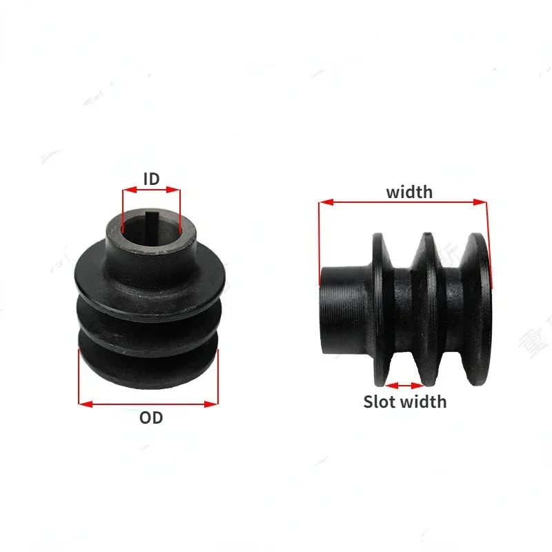 2pcs  round belt pulley Double groove   for Gasoline engine   Power Threshing Machine   wheel Parts