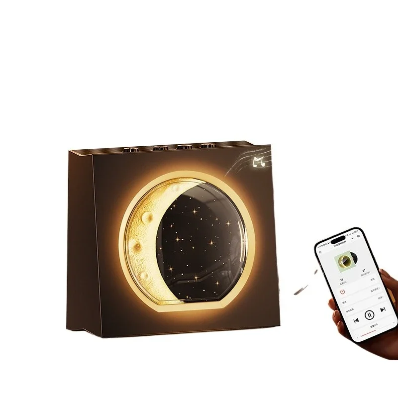 

Bluetooth audio, wireless speaker, desktop small sound quality vinyl record player, moon clock