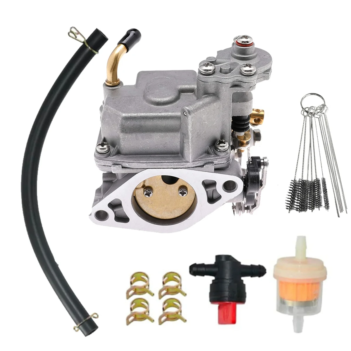 Outboard Carburetor Kit with Cleaning Brush 3303-895110T01 for Mercury Mariner 4 Stroke 8HP 9.9HP Outboard Motors