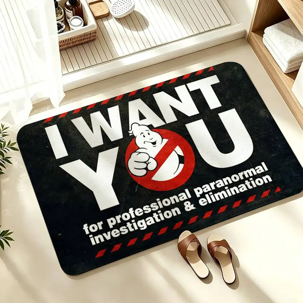 M-Movie G-Ghostbusters-es Soft Absorbent Decorative Floor Mat for Bathroom Entryway Living Room
