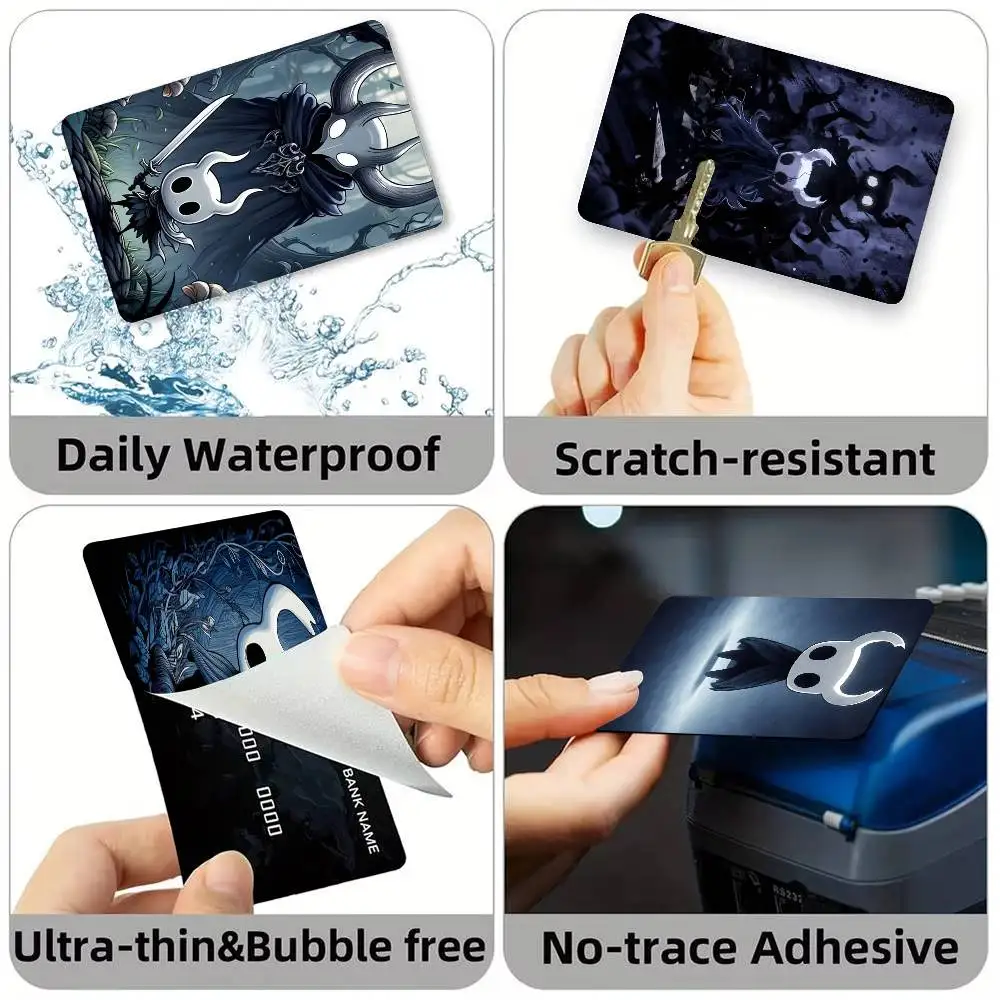 Game H-Hollow Knight Silksong Credit Card HD Stickers Game Card Decal Small Chip Waterproof Sticker