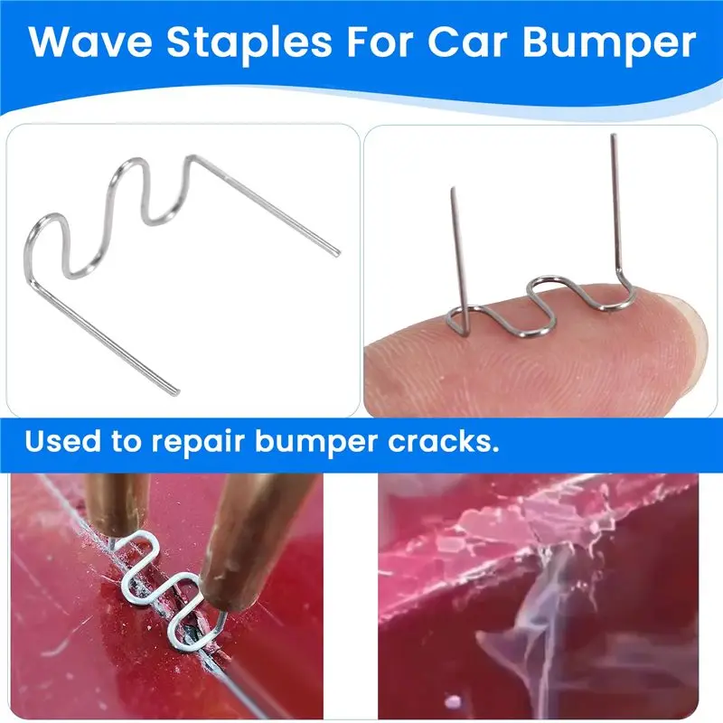 A69e1000pcs 0.6Mm S Wave Staples For Car Bumper Bodywork Plastic Stapler Repair Kit 0.6Mm Wave Staples Soldering Tools