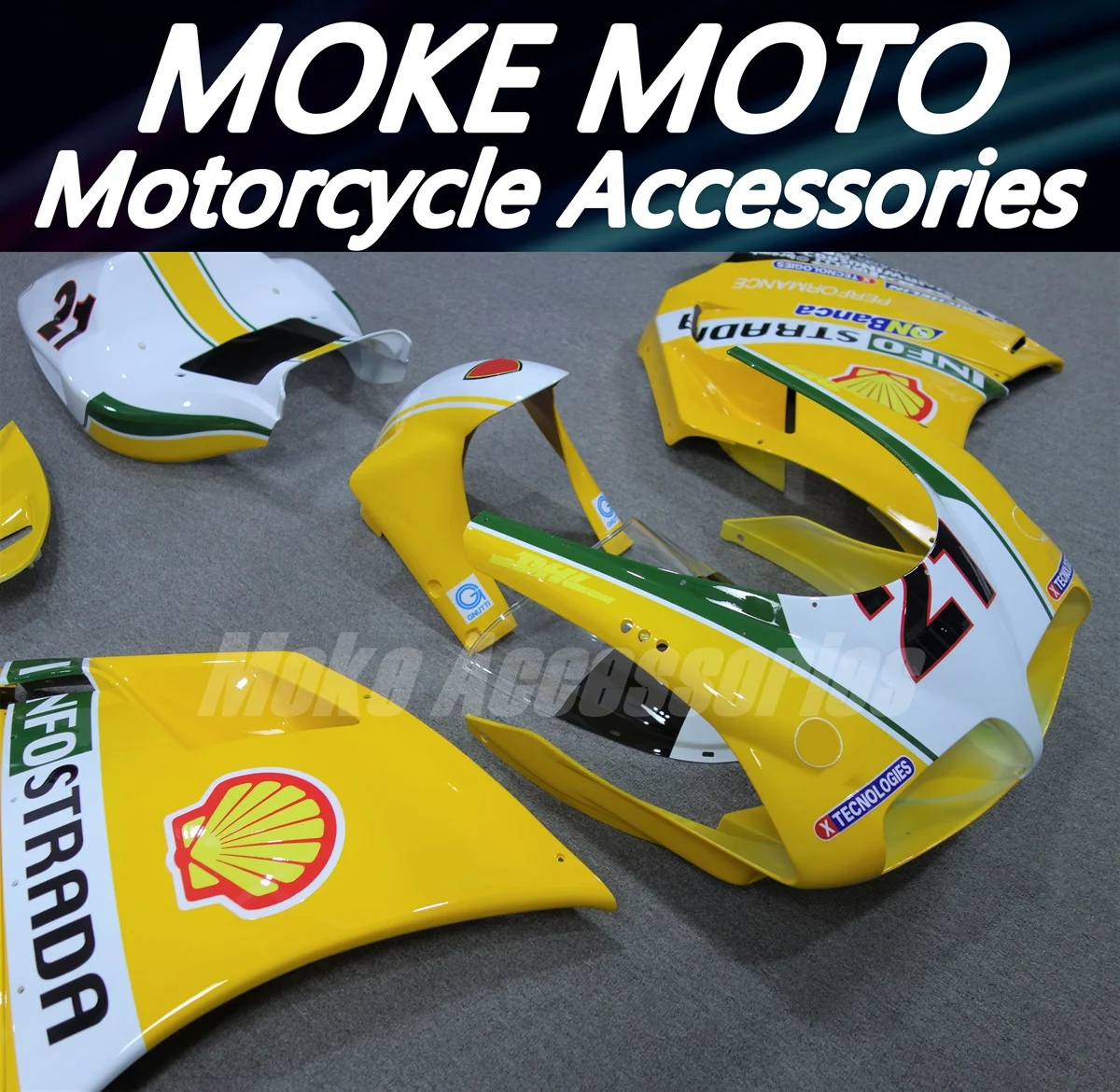 Motorcycle Fairings Kit Fit For 748 916 996 998 Bodywork Set Abs High Quality Injection New White Yellow