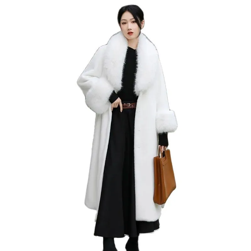 Women Faux Fur Coat Autumn Winter Long Imitation Mink Overcoat Ladies Loose Soft Comfortable Fur Overcoat Female Fur Windbreaker