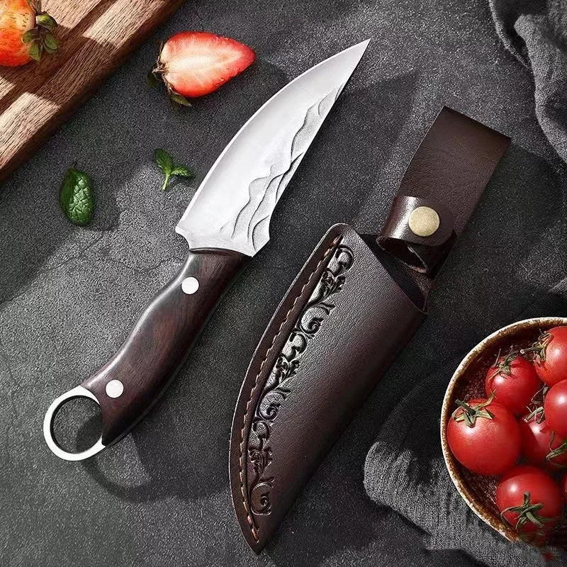 Stainless Steel Handmade Forged Boning Knife Meat Cleaver Kitchen Knife Full-Tang Butcher Boning Meat Cooking Knives Cuchillos