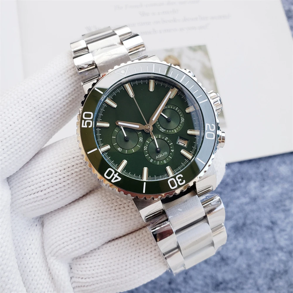 

High-quality luxury men's fashion and casual A-Q chronograph quartz watch, A multi-functional 46MM large dial watch