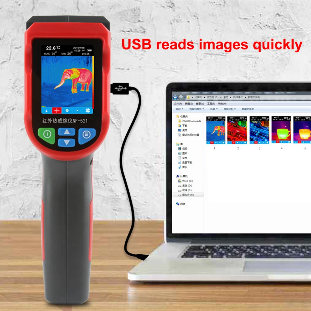 -20~400C Infrared Thermal Imager Handheld Industrial Testing Heating Detector 2000 Pixels Temperature Thermal Imaging Camera