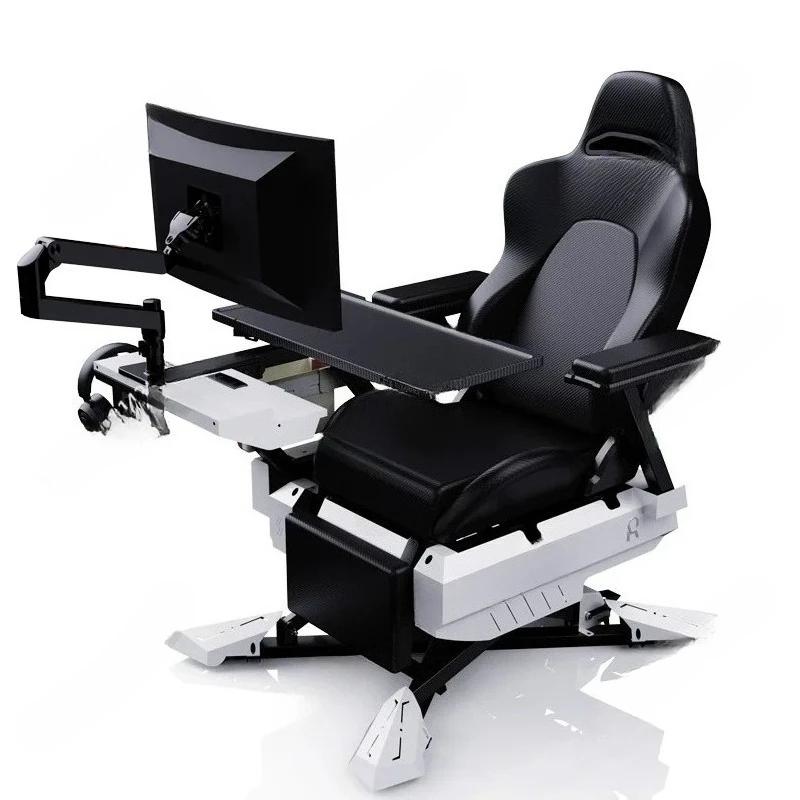 Ergonomic Excellence Cockpit Gaming and Office Chair Computer Reclining Cockpit Gaming Chair (Exclude 2 Monitors)