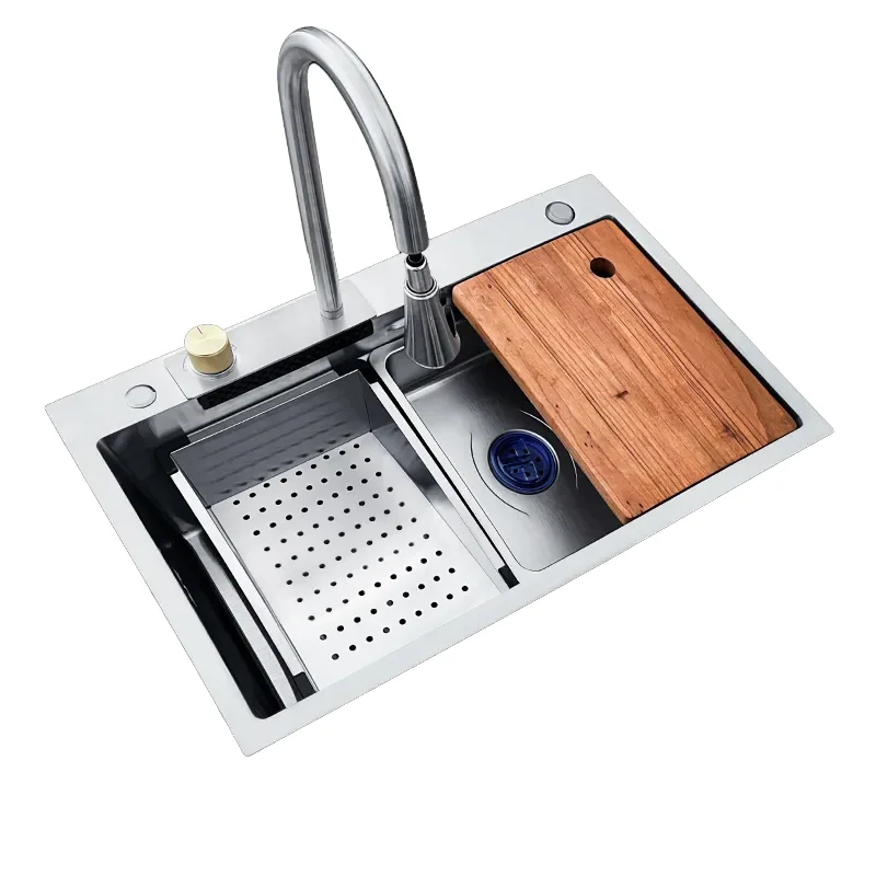 الحديثة شعبية اليدوية وعاء واحد بالوعة المطبخ متعددة الوظائف شاشة ديجيتال شلال كأس غسالة العداد