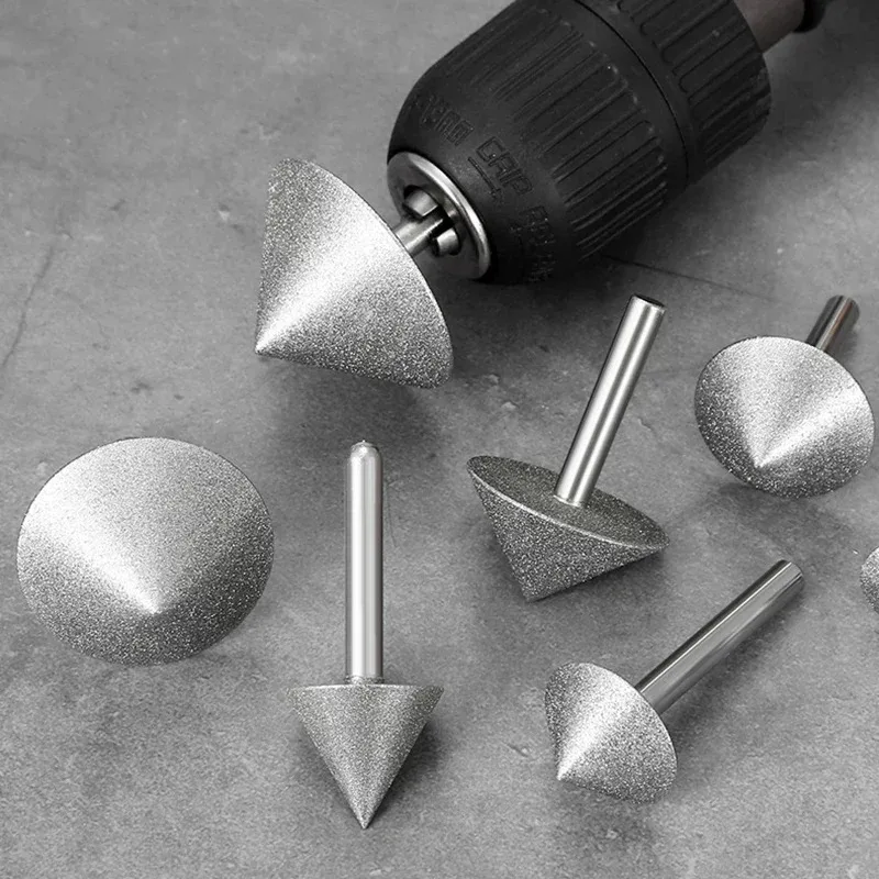 

1PC 90 Degree Diamond Chamfer Rotary Burr Grinding Head For Jade Glass Stone Polishing Carving Jewelry Tools