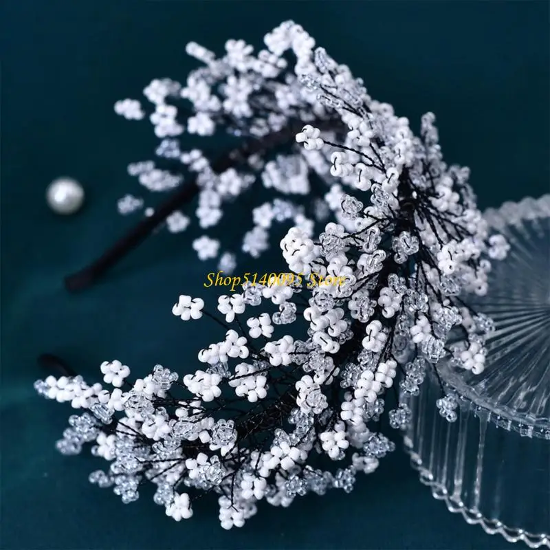 DXAE BRAIDED Crystal Headband Fashion Party Fryzjer Elegancki ślubny panny młodej fryzury