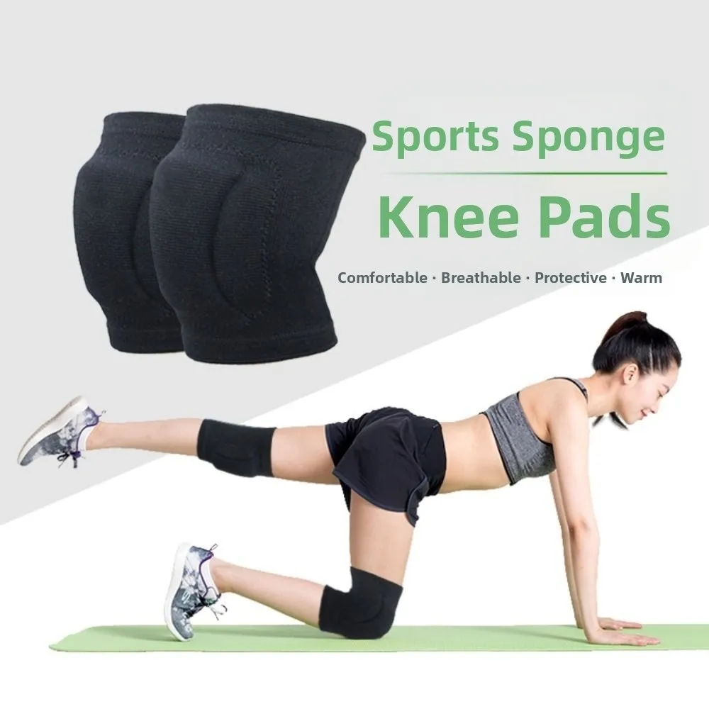 1 Pair Thickening Sponge Sports Knee Pads Volleyball Yoga Dance Knee Pads Brace Support Breathable Elastic Knee Pads Woman