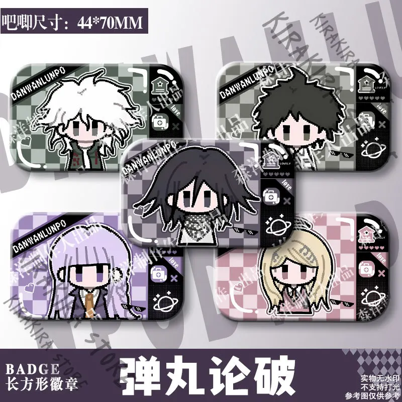 

Danganronpa Kokichi Oma Kaede Akamatsu Q версия прямоугольный значок косплей аниме нагрудник коллекция брошь эмблема кулон
