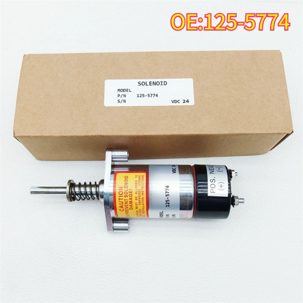 

High quality New For 125-5774 Replace Caterpillar CAT Fuel Shutdown Solenoid 125-5774 / 125 5774 24V Stop Solenoid Valve