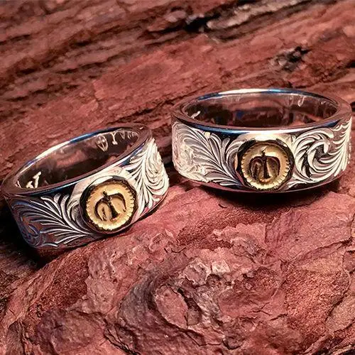 Original Takahashi Goro Kikuchi Ken Ring Tangcao Golden Couple Pair Ring for Men
