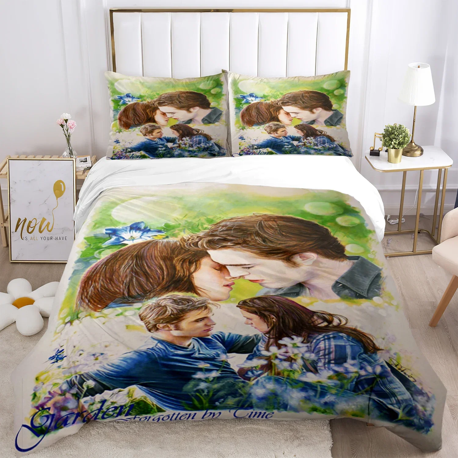 

Twilight Print Three Piece Bedding Set Fashion Article Children or Adults for Beds Quilt Covers Pillowcases Bedding Set Gift