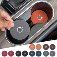 2pcs Suede Car Coaster Water Cup Drink Holder Mat Anti-Slip Pad For Volvo S40 S60 S90 XC40 XC60 XC90 V40 V50 V60 V90 C30 C70 S80