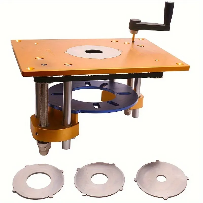 Electric Woodworking Milling Machine Trimmer with Lift Table Insert Board for Precision Engraving and Routing Tasks on