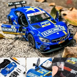 Assembled Toy Car Model 1/32 Mercedes-Benz C63 AMG DTM Diecast Alloy Racing Miniature DIY Metal Collection Gift For Boys Kid