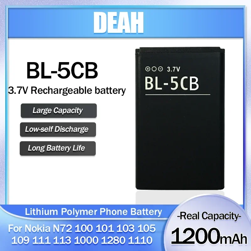 1pcs BL-5CB BL5CB BL 5CB 3.7V Replacement Lithium Phone Battery For Nokia 100 101 103 105 109 111 113 1000 1280 1110 1112 3108