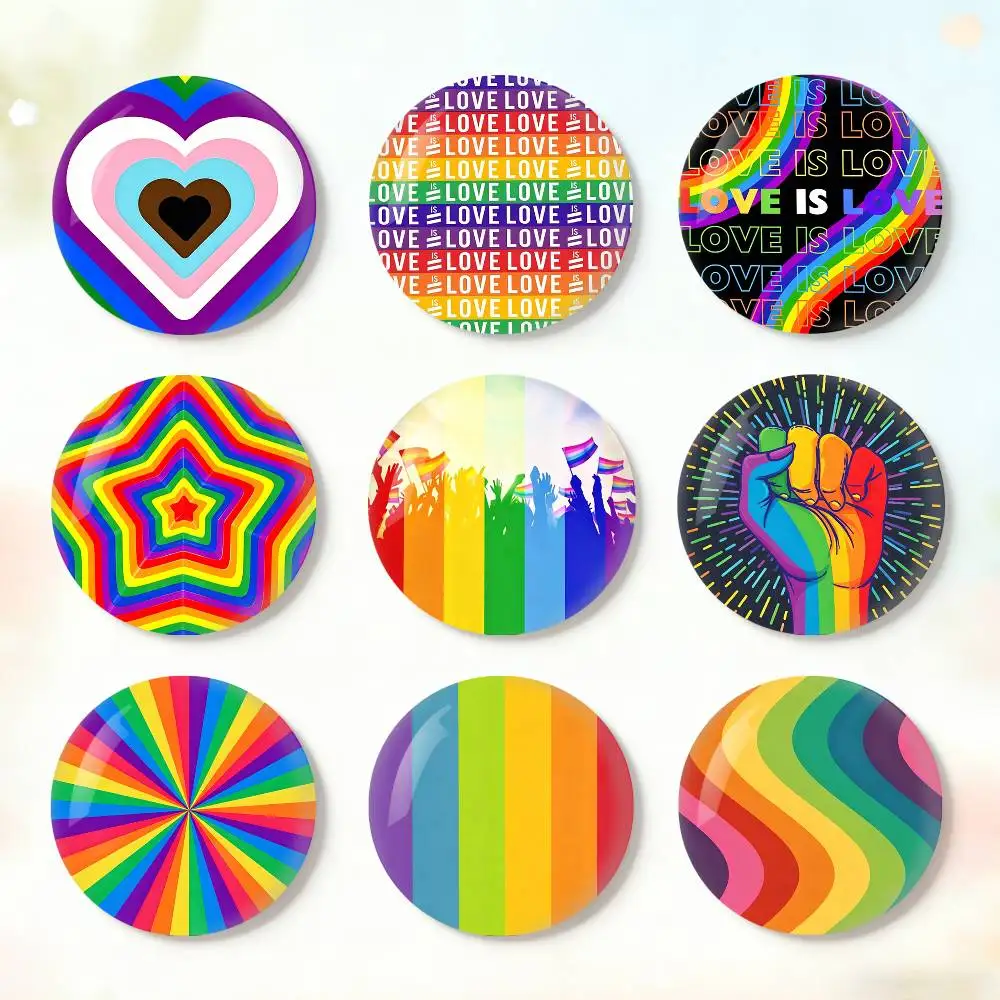 

LGBT R-RainbowS F-Flag Badge Creative Pins Brooch for Bag Clothes Hat Decor Gifts Fans Collect