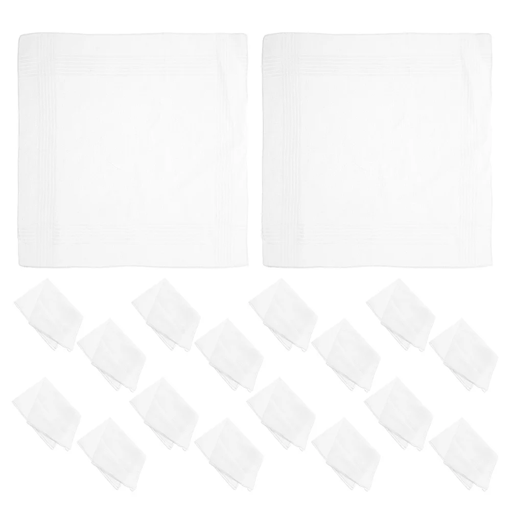 18 pezzi fazzoletti bianchi da uomo in cotone morbido e leggero fazzoletto da taschino per uomo abbigliamento casual formale macchina per pulire il sudore