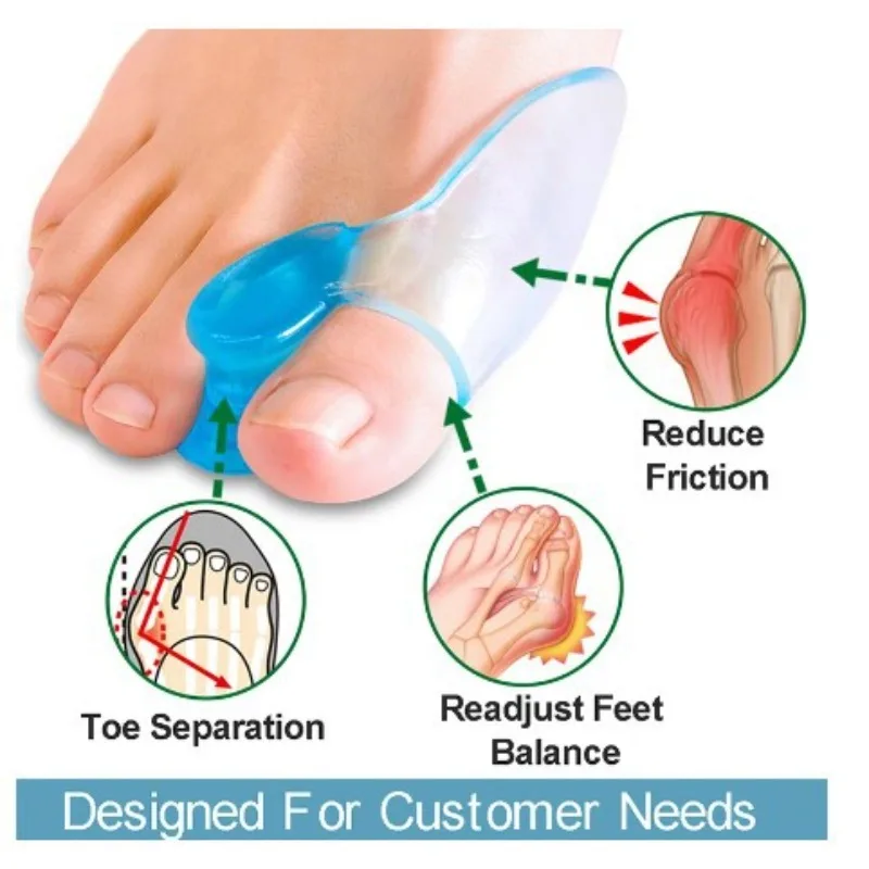 Hallux Valgus Correction Device for Day and Night Use - Male and Female Large Foot Bone Separation - Toe Sleeve Dividers