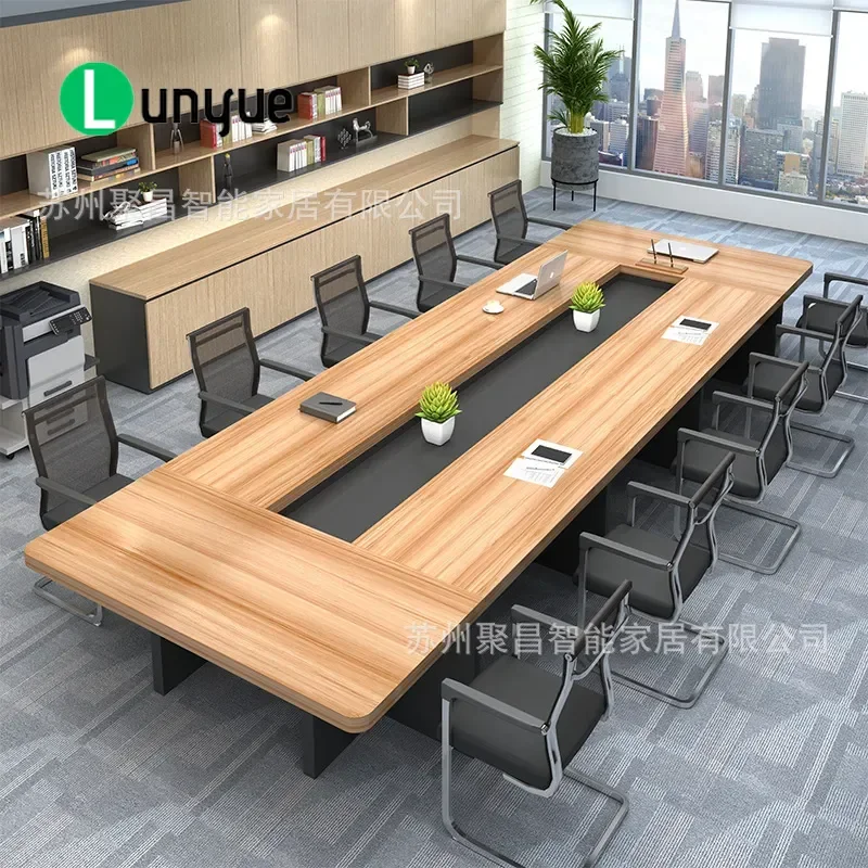Modern Large Conference Room Table Simple Long Reception Desk for Office Negotiation Training Meeting Board Bar Furniture