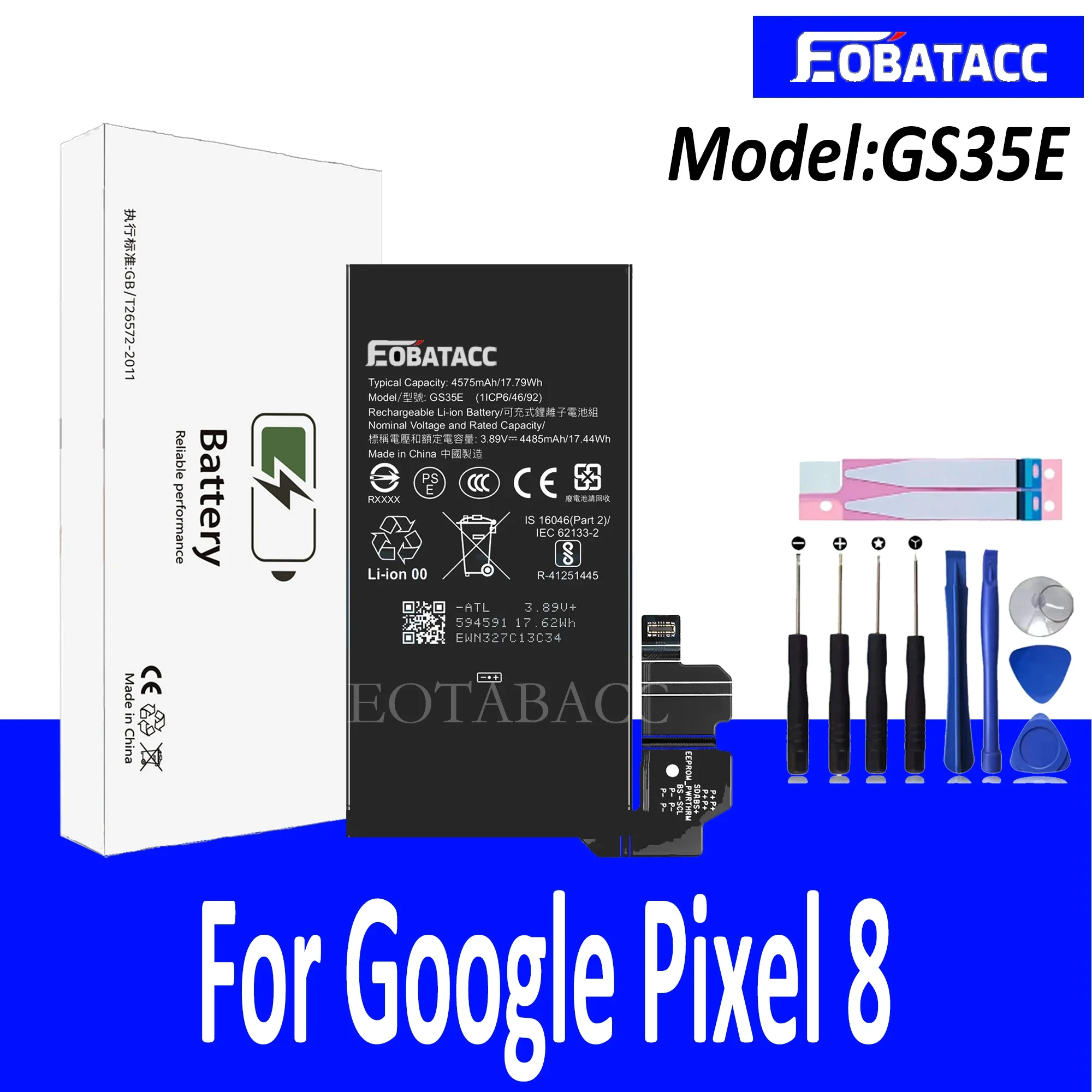 

EOTABACC 100% New Original Battery GS35E For HTC Google pixel 8 Phone Battery +Tools